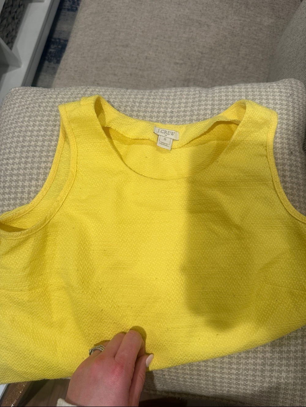 J. Crew Bright Yellow Textured Sleeveless Tank
